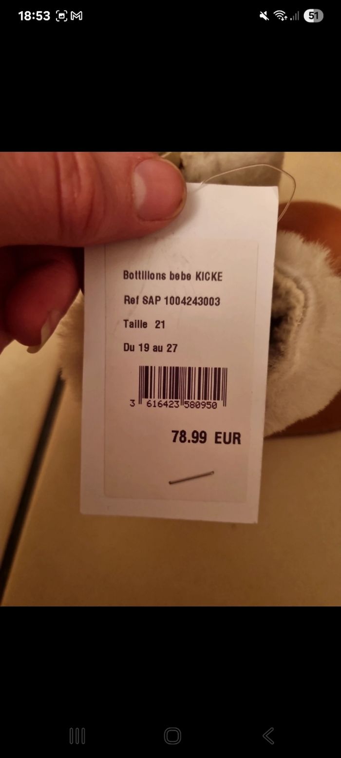 Bottines kickers neuves fourrées taille 21 - photo numéro 7
