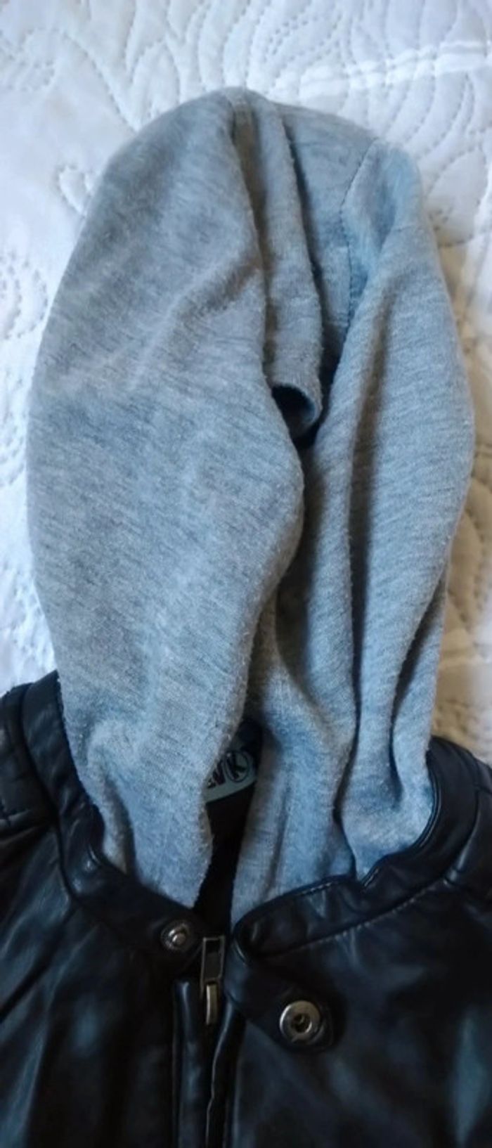 Blouson bombers avec capuche noir fille 10 ans NKY - photo numéro 11