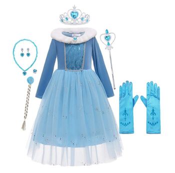 Déguisement robe princesse bleu et ces accessoires Taille 5-6ans
