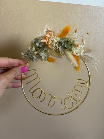 Couronne fleurie 15cm - cadeau marraine