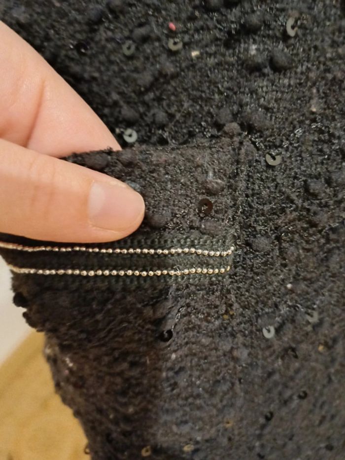 Robe noire chaude à sequins Zara taille S 36 - photo numéro 4