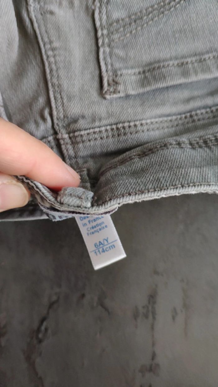 Short gris jean okaidi 6 ans - photo numéro 3