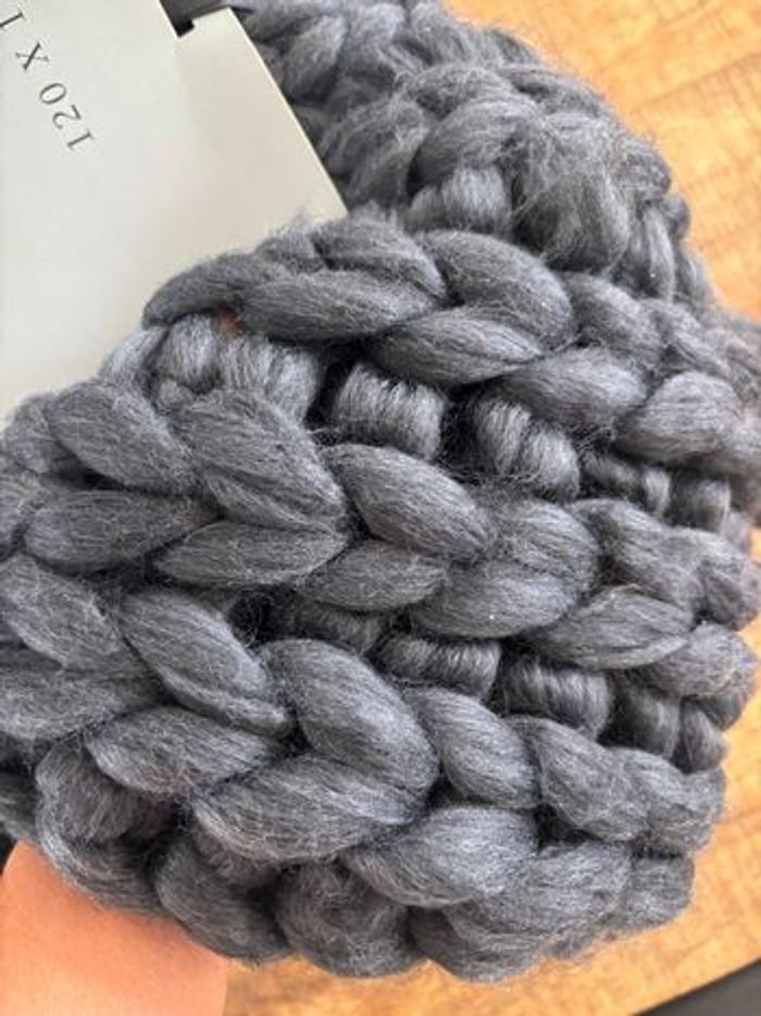 Plaid Grosse Maille Tendance - Gris Anthracite - Neuf étiquette - photo numéro 2