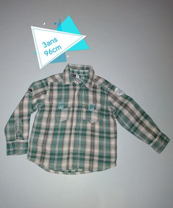 Chemise kaki vert beige 3ans-96cm