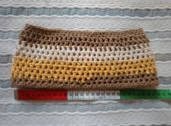 Bandeau coton  tricoté main pièce unique, tour de tête 55-57 cm