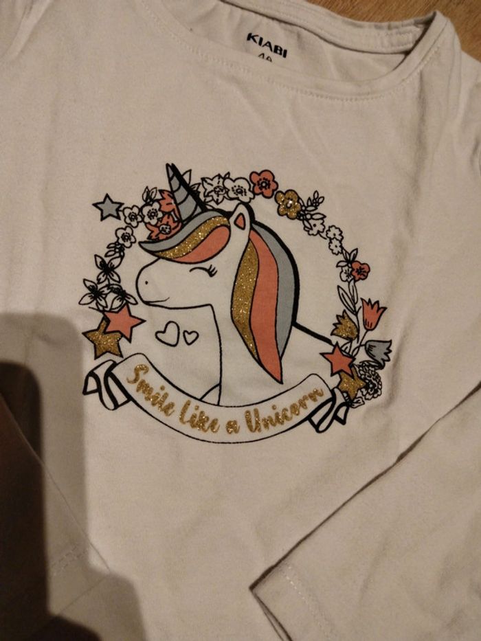 Tee shirt ML 4 ans licorne paillettes - photo numéro 3