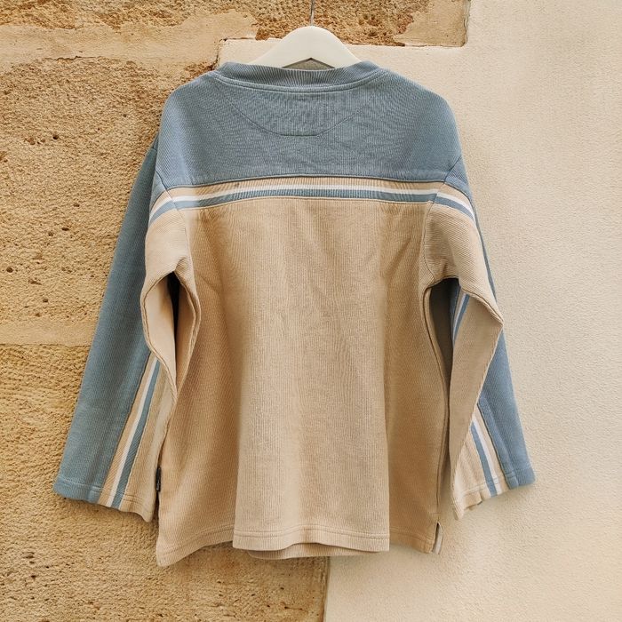 Pull garçon 12 ans coton Edeis gris et beige très bon état - photo numéro 3