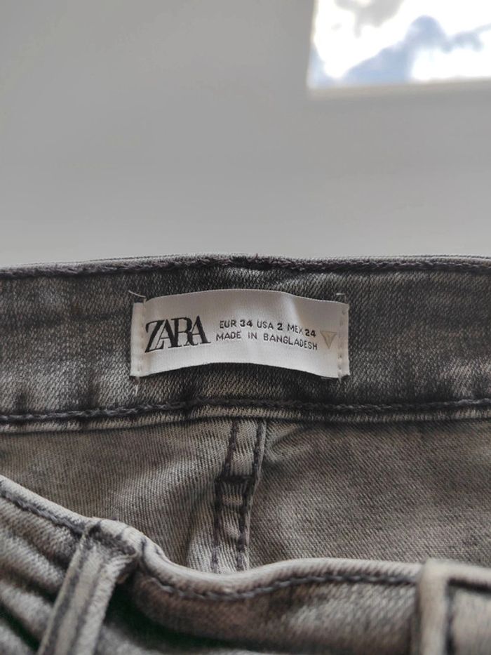 Jean ZARA en tissu super stretch avec taille haute - Gris - Taille 34 - photo numéro 2