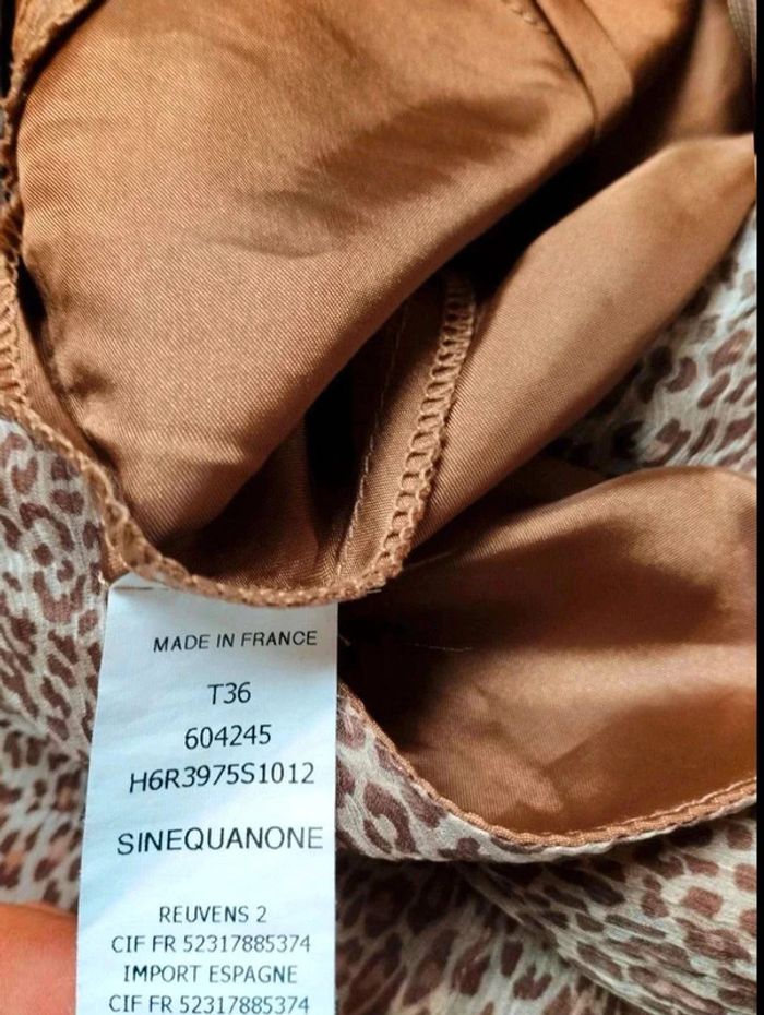 Robe  100%  soie  - Léopard -  Sinequanone Vintage  -  36 =  32 actuel - Parfait état - photo numéro 9