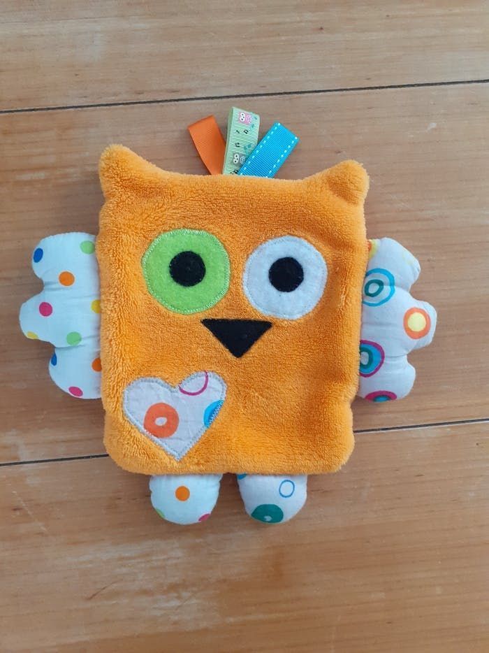 Hibou 1er âge en tissu et éponge