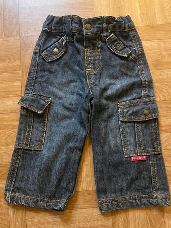 Pantalon jean large patte d’éléphant taille 12 mois vintage Pick Ouic