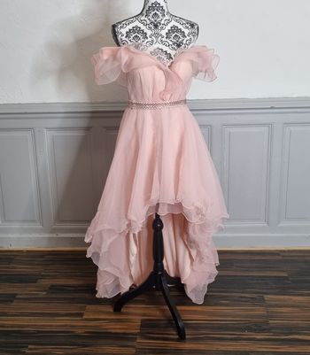 robe ceremonie courte et longue derrière épaules dénudées taille 42