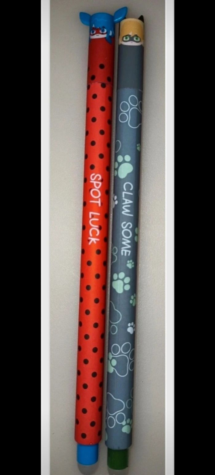 Beau lot de stylos effaçables thème ladybug édition limitée - photo numéro 3