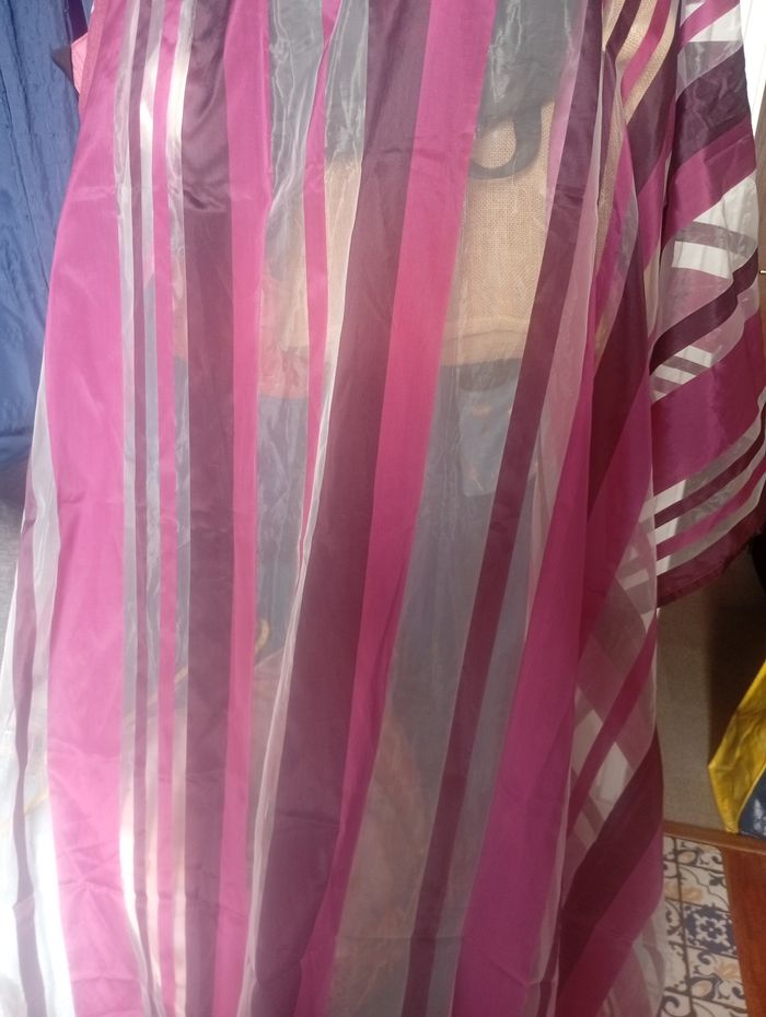 Lot 2 rideaux fuchsia 140X240