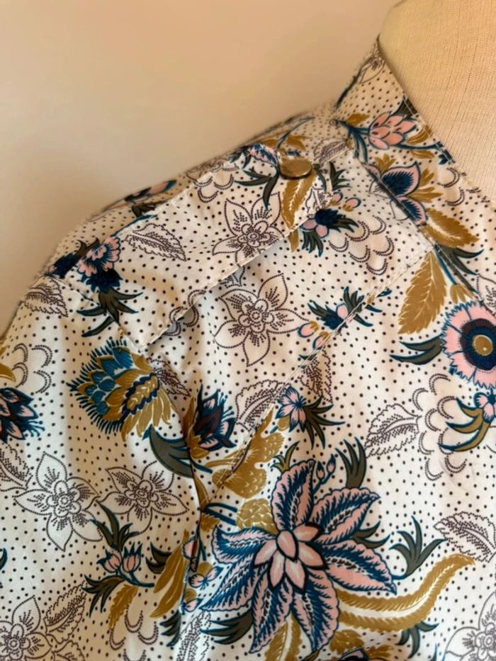 Superbe veste légère parka kway neuf fluide fleuri tropical Promod 🌸 S 36 - photo numéro 3