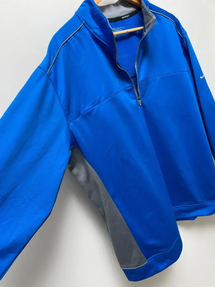 Nike Golf Tour Performance Therma-Fit Blue Pullover 1/4 Zip Athletic Jacket Mens Size XXL - photo numéro 6