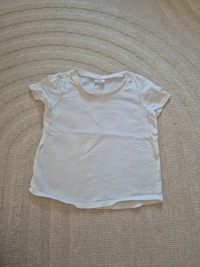 Tee shirt blanc bebe 24mois