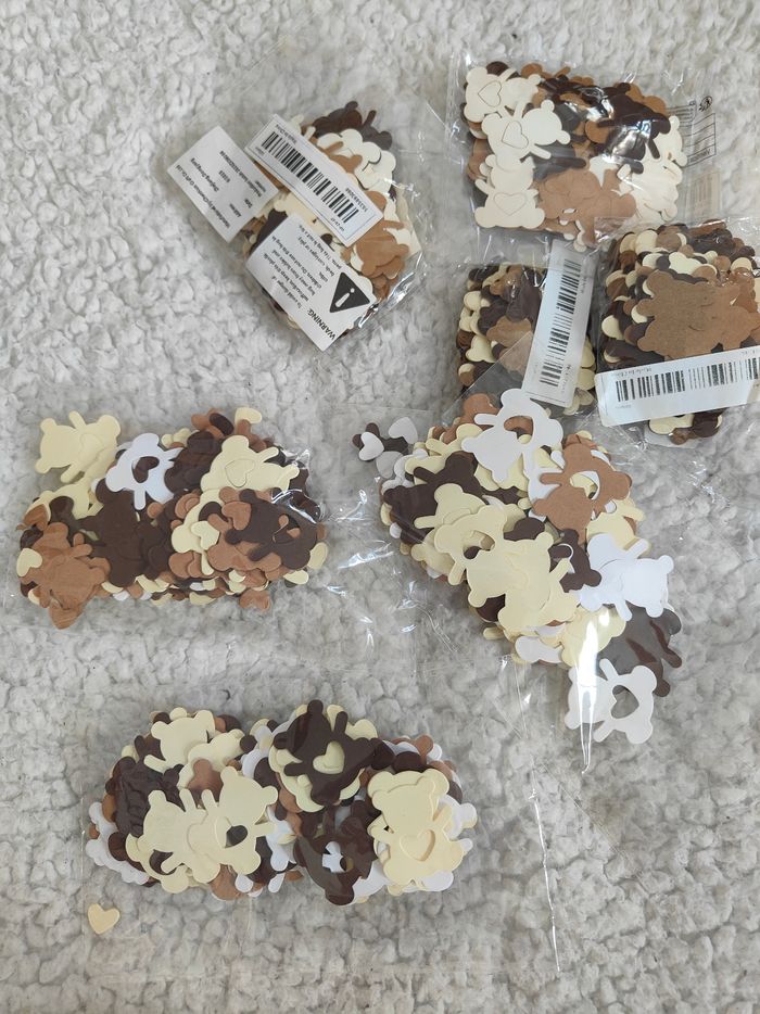 Lot décoration baptême enfant thème ourson beige et marron - photo numéro 3