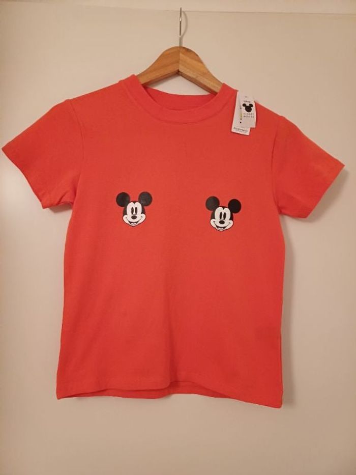 T-shirt orange Mickey disney undiz S