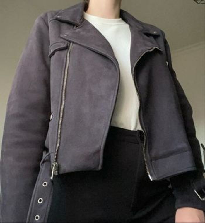 Perfecto en suédine bleu foncée/noire Pimkie - photo numéro 2