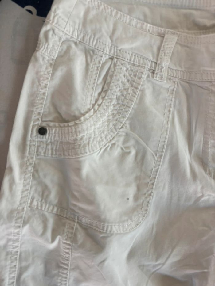 Pantacourt Camaïeu blanc taille 40 blanc - photo numéro 3
