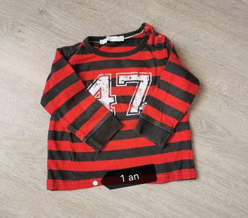 T-shirt manche longue garçon 1 an - 12 mois