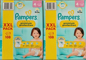 2 cartons de couches Pampers taille 4