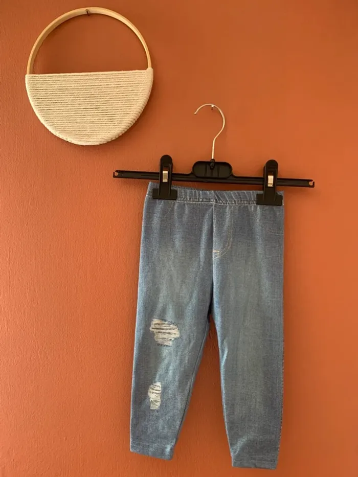 👖 Jegging effet jean déchiré – 6 à 9 mois – Shein