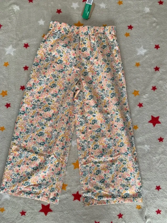 Pantalon large fleuri TAO coton lin T8 Neuf 💥 Neuf avec étiquette – valeur boutique 19,99 € - photo numéro 2