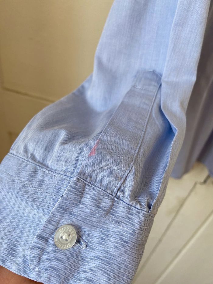 Chemisier col Claudine coton bleu ciel Bizzbee taille M - photo numéro 11