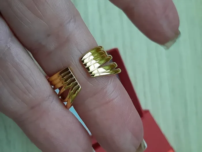 Bague ouverte, n°02 dorée,  taille réglable,  style Bohème - photo numéro 5