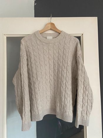 Pull beige court oversize
