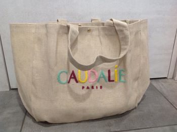 Sac cabas beige en jute et coton Caudalie
