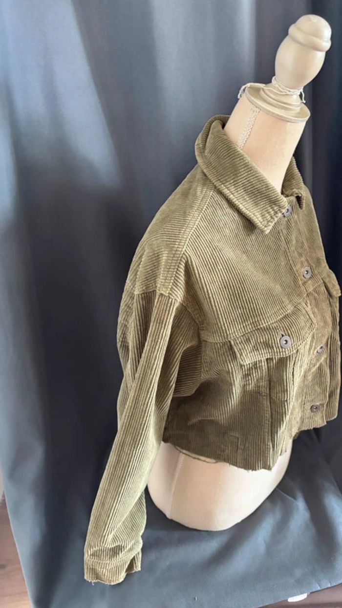 💕 veste chemise courte côtelé aspect velours taille 34 XS #zara - photo numéro 4