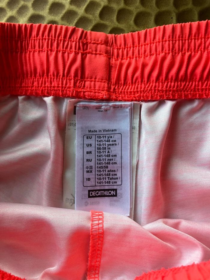 Décathlon short taille 10 ans couleur corail - photo numéro 4