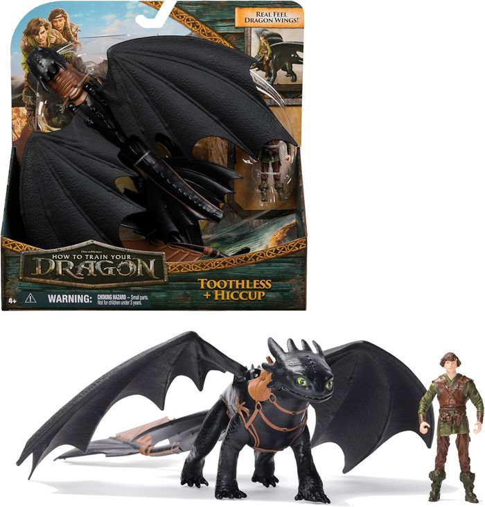 🐉 Dreamworks Dragons – Figurines articulées Dragon Krokmou + son dresseur Viking Harold - photo numéro 2