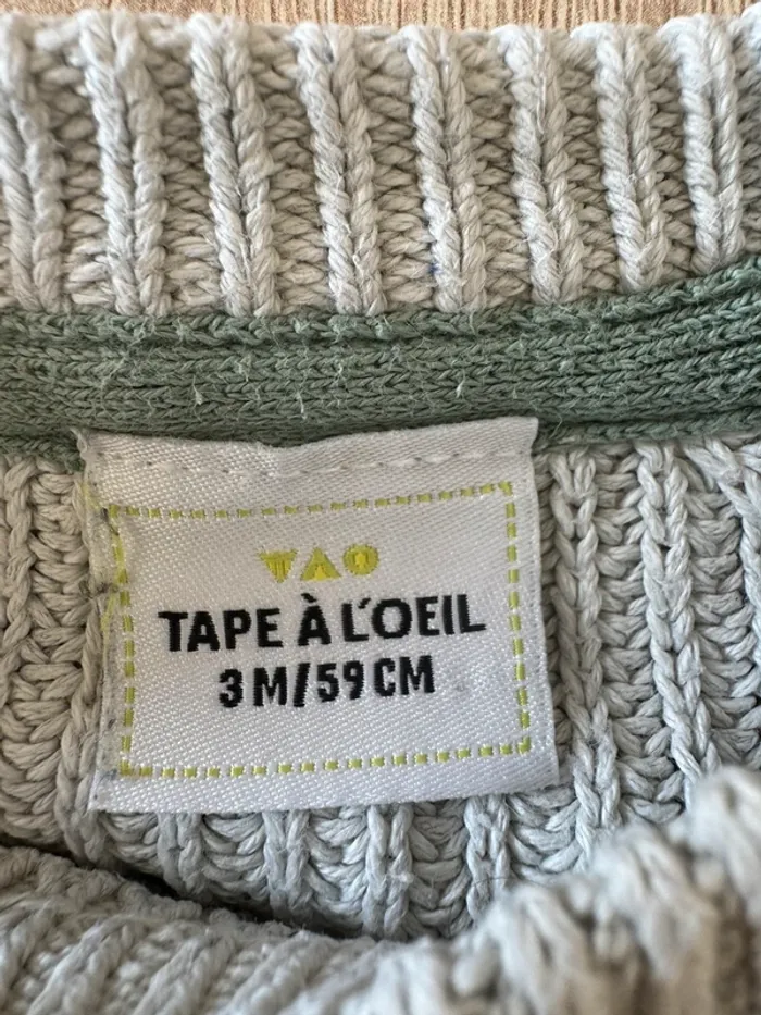 Pull rayé TAO 3 mois TBE - photo numéro 4