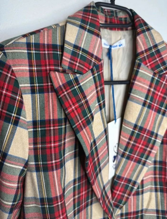 🍁 Magnifique Blazer beige rouge / Sherry Blue Made in Italy T/M 🍁 - photo numéro 3