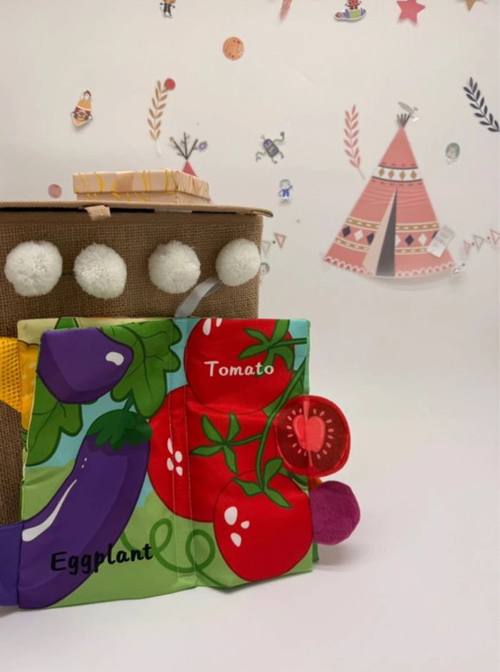 Livre d’éveil anglais bébé en tissu au choix | Jouet sensoriel 0-12 mois - photo numéro 9