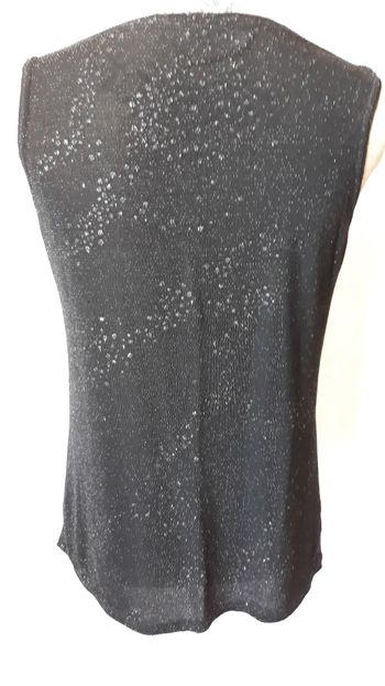 Faby27800 Débardeur femme "Virtuel", tunique noire pailletée, T42/44