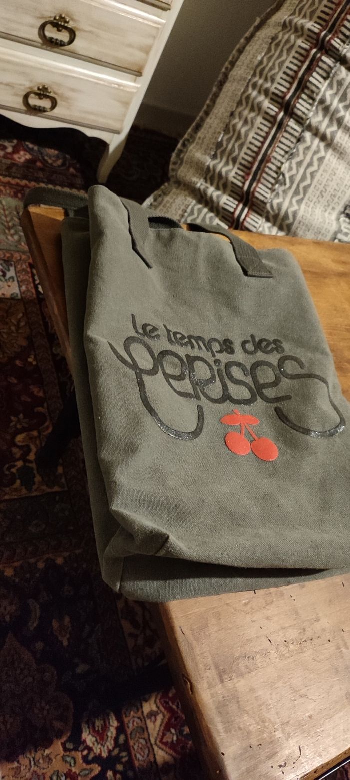 Sac Le temps des cerises, gris. - photo numéro 4