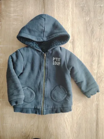 Gilet à capuche zippé épais garçon
