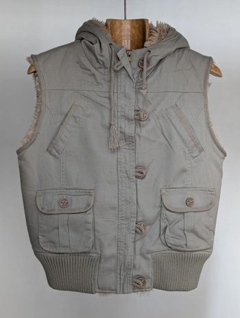 Veste sans manches Tom Wolfe doublée fourrure - Taille 14
