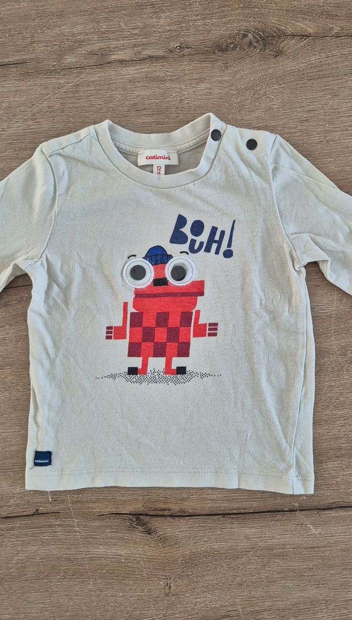 T-shirt ML Catimini 12 mois - photo numéro 2