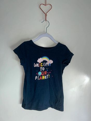 T-shirt manches courtes bleu marine à motifs - 8 ans - U Essentiel