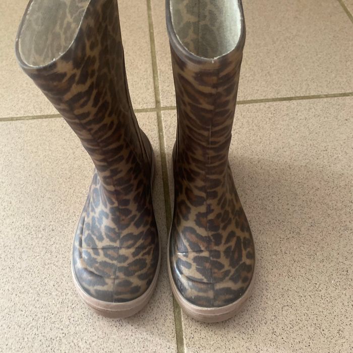 Bottes de pluie, fille, léopard