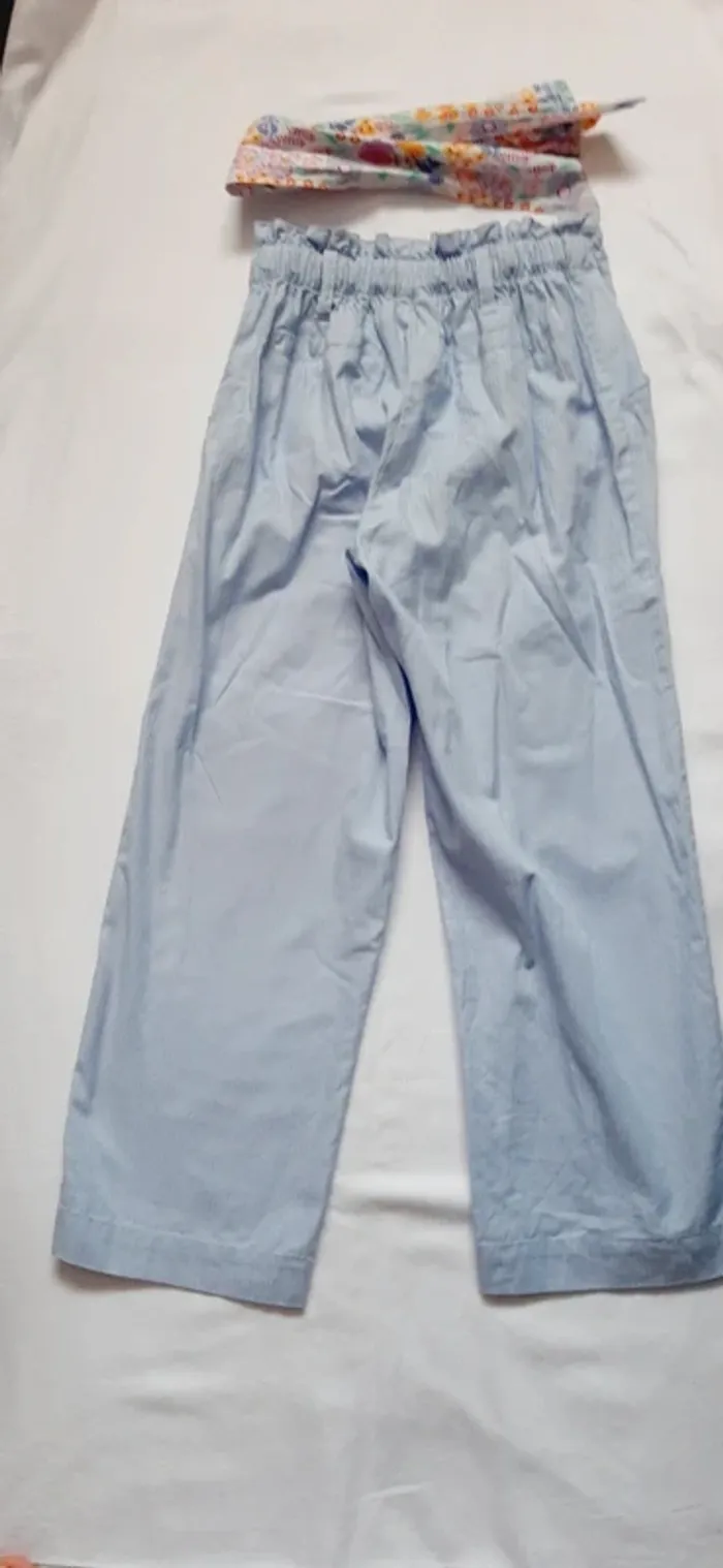 Pantalon large fille avec centure - photo numéro 3