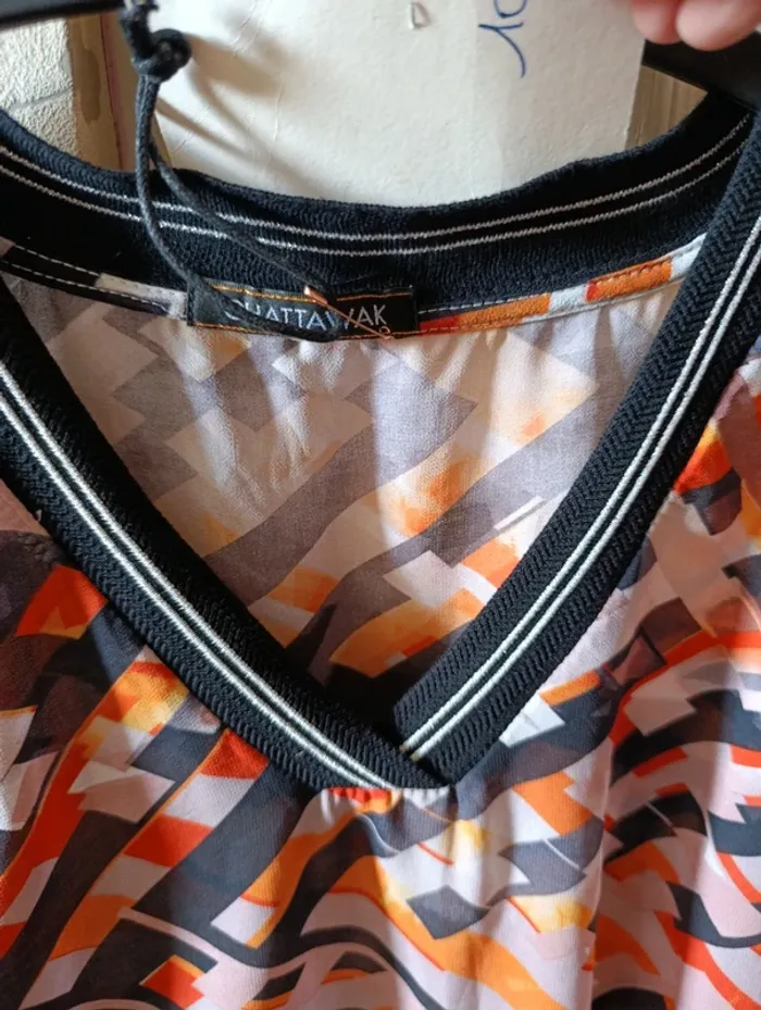 Neuve Robe en voile couleur automne Chattawak taille 36 - photo numéro 5