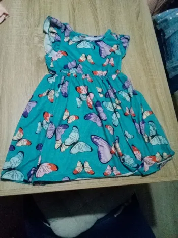 Robe bleue papillons