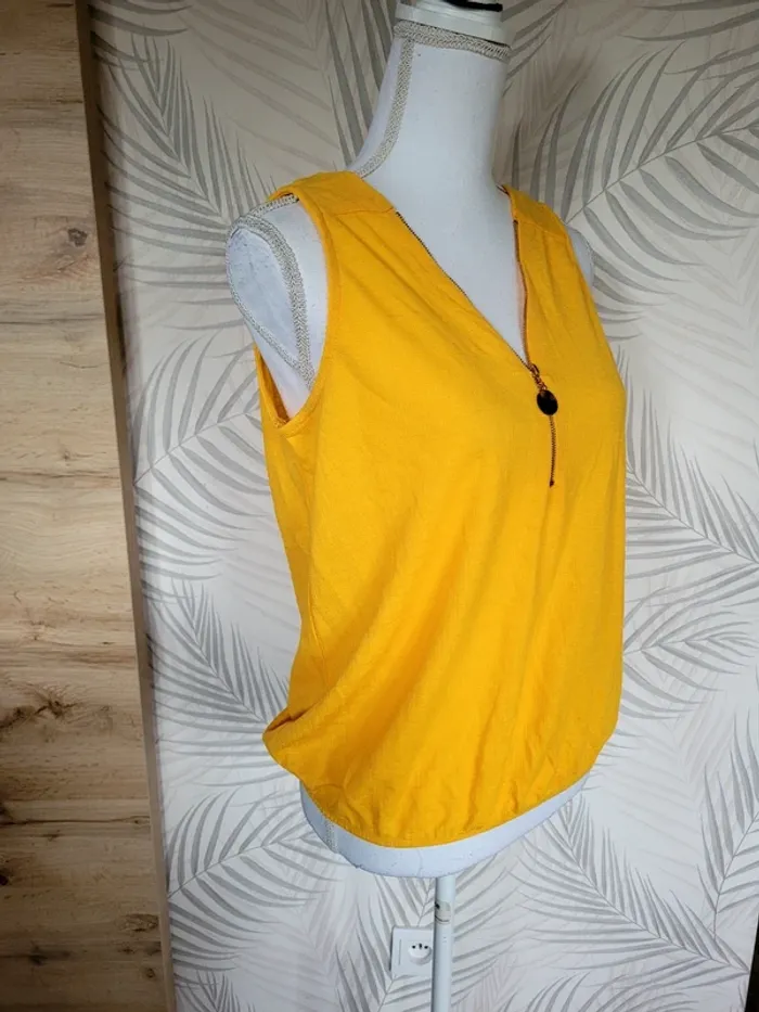 Top jaune femme taille 36 cache cache - photo numéro 3